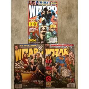 Wizard Magazine Lot of 3 | X-Men Movie, JLA, Spider-Man | 2000s